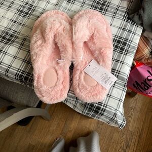 Auden Soft Pink Faux-Fur Slippers
